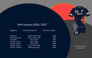 Ouverture des créations des licences pour la saison 2026 / 2027